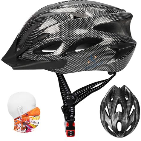 ioutdoor Erwachsene Fahrradhelm CE EN1078, EPS-Körper + PC-Schale, Robust und Ultraleicht, mit Abnehmbarem Visier und Polsterung, mit freiem Stirnband, Verstellbar Radhelm(56-62cm)(Kohlenschwarz)