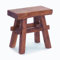 DESIGN DELIGHTS RUSTIKALER Holz HOCKER Vintage 40 | Recycling Hartholz, 43x45x27 cm (HxBxT) | Sitzhocker aus Massivholz, Schemel | Farbe: 02 Hellbraun