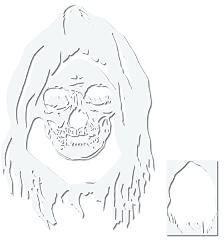 Herterich Products | Airbrush Schablone | Sensenmann Stencil Vorlage | Tattoo und Graffiti Schablone | Hochwertige Mylarfolie | Lösemittelbeständig