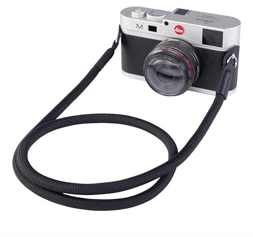 Eorefo Camera Strap Vintage 100cm Nylon Climbing Rope Camera Neck Shoulder Strap for Micro Single and DSLR Camera.(Black)