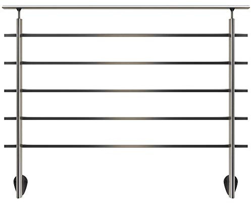 DOLLE Brüstungsgeländer Set aus Aluminium seitliche Montage Tropfenform 150 cm