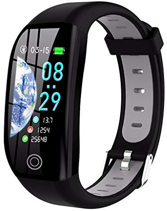 Pulsera inteligente de actividad física IP68 de 1,14 pulgadas, pantalla TFT a color, recordatorio de llamadas, frecuencia cardíaca, sueño, oxígeno en sangre (color negro)