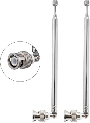 Vecys BNC männlich Stecker Teleskop Antenne 7 Abschnitte VHF UHF 685mm Teleskop-BNC-Steckerantenne für CB-Radio Polizeiscanner Amateurfunk Funk-Mobilscanner Drahtloses Mikrofon （2 STK.）