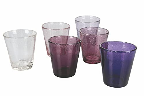 Villa d'Este Home Tivoli Cancun Lot de 6 verres à eau en pâte de verre soufflé 330 ml