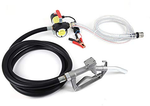 BJTDLLX Dieselpump 12 V självsugande värmeoljepump 175 W 50 l/min ekologisk oljepump automatisk pistol bensinstation bränslepumpar (gummi oljeutloppsslang)