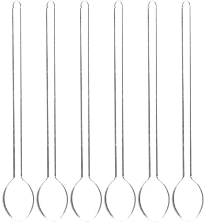 DOITOOL Shaker Glas 6- Pcs Klares Glas Rührer L?ffel Langlebiger Kaffee- Rührer Tee L?ffel Rühre L?ffelstange für Teezuckerbar Party Kleine Löffel