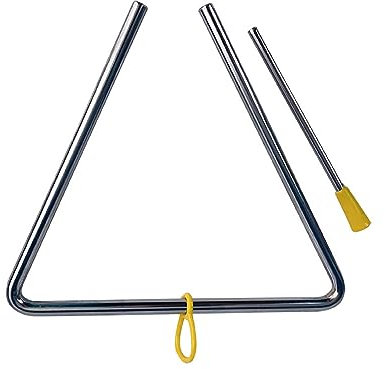 JSKWIKE Triangel Musikinstrument 12.5cm Triangel Percussion Dreieck Instrument Musikalisches Dreiecksinstrument mit Schlägel für Schulkinder und Anfänger Beim Musizieren