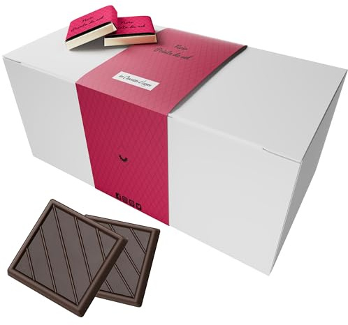 Coffret de 70 Carrés de Chocolats Individuels Noirs Fabriqués en France