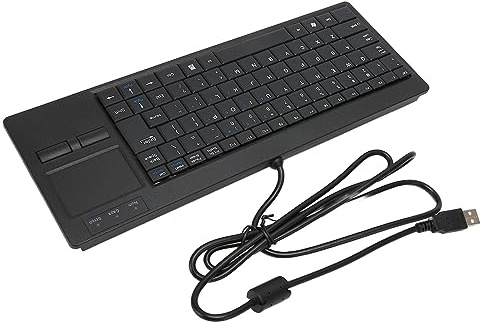 Elprico Industrietastatur mit Touchpad, Kabelgebundene IPC-Tastatur mit Tragbarer Scherenbeinstruktur, Tastatur mit LED-Hintergrundbeleuchtung für den Geschäftlichen oder Industriellen