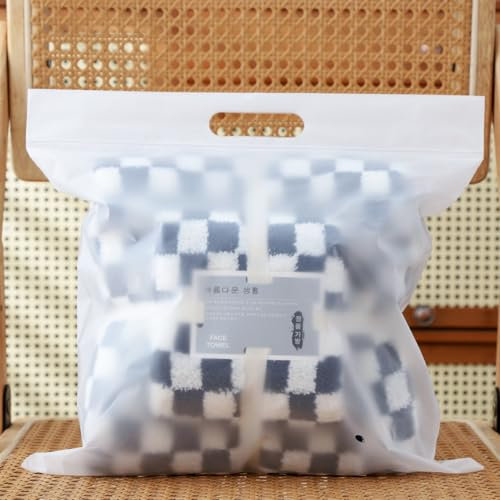 Lkw Ogechi Checkered Hand & Bath Towel Set, 75x140cm & 75x35cm Super Soft, Quick Dry, Black