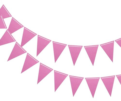QUARKZMAN 2uds 20 Pies Oscuro Púrpura Banderín Estandarte Banderas Cadena Triángulo Colgante Triángulo Banderines Banderas para Festivos, Bodas, Cumpleaños Fiestas Decoraciones