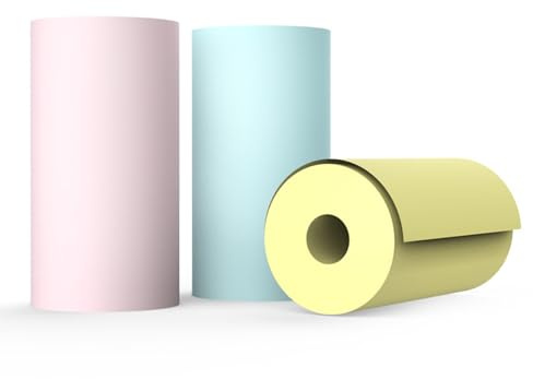 Wilitto 10 Rollen Kinder Sofortbildkamera-Nachfülldruckpapier Zero Ink Print Papierrollen für Kinder Sofortbildkamera selbstklebendes Thermopapier Quittungspapierrollen für Taschen-Thermodrucker C