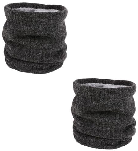 Holibanna 2St winterschal damenschal männerschal fleeceschal Rundschal Dunkelgrauer Schal strickset schal All-Match-Schal strickschal One-Loop-Schal runden Männer und Frauen