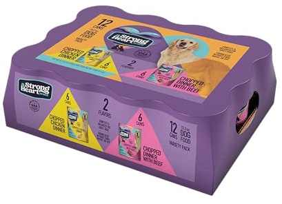 A Strong Heart Wet Dog Food, Chicken & Beef Variety Pack - 13.2 oz Cans (Pack of 12), Made in The USA with Real Chicken & Beef