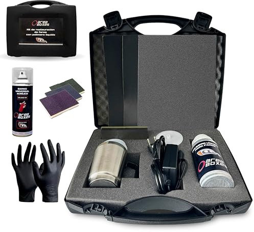 AREABOXES Kit Restauración De Faros De Coche con POLIMERO Liquido. Fácil Y Rápido, Kit Polímero Completo, Todo Lo Necesario para Restaurar Los Faros Completamente A Nuevos. (2310P, Kit, Kit polimero)