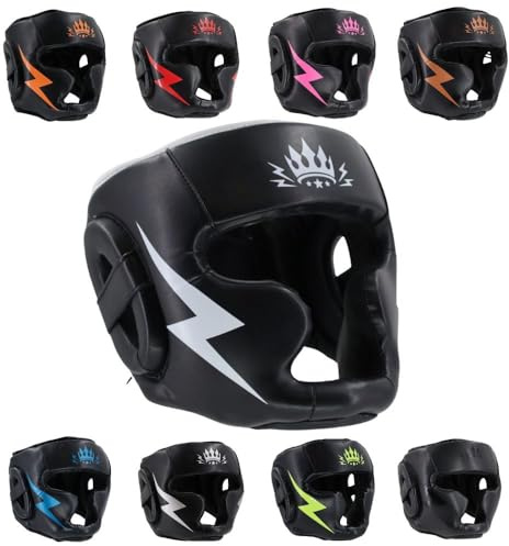 Playerz Elements Casque de boxe pour enfants | Casque de boxe junior à visage fermé | Casque intégral d'arts martiaux pour garçons et filles