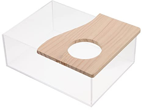 CIYODO Bac De Sable pour Petits Animaux Toilettes Acrylique Douche De Bain pour Hamster Gerbille Souris Bac De Bain avec Bords Lisses pour Baigner Et Jouer