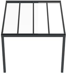 Terrassenüberdachung KD Alpha in Anthrazit mit VSG-Klarglas in 300x200cm - Terrassendach aus Aluminium - wetterfeste Überdachung