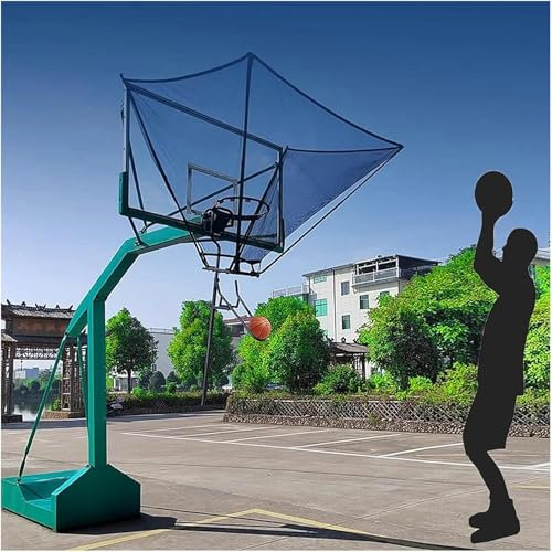 LYJYUJIE Basketball Return Bindungsanhang Tragbar, Professionelles Schießtraining -Rebounder Net Mit 180 ° Rotierender Rückgabe -Return -Chute Für Gymnasium/Spielplatz/Park ~//