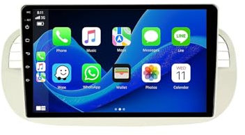 KGAIXN Android 9 Inch HD Touchscreen Car Radio Stereo for FIAT 500 2007-2015 with Wireless Carplay Android Auto GPS Navigation with BT WiFi USB Mirror Link FM RDS Backup Camera(N600 4GB+64GB)