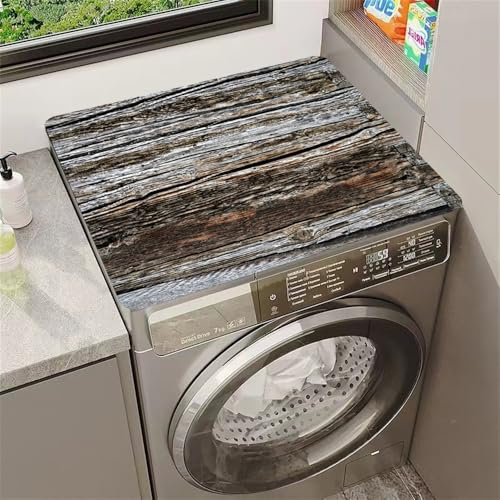 Highdi Housse de Protection pour Machine à Laver Top, Planche Bois Rétro Coussin de Machine à Laver Antidérapant Housse de Machine à Laver pour Machine à Laver Ou Sèche-Linge (Bois Rétro,30x40cm)