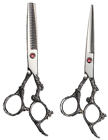 FRCOLOR 2stücke Teiliges Haarschneidescheren Für Friseure Und Heimgebrauch Und Gezahnte Langlebiges Und Ergonomisches Design Für Präzise Haarschnitte