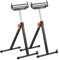 VEVOR Supporti a Rulli, 2 PZ, Supporto a Rulli Pieghevole, Carico di 113 kg Altezza Regolabile 685,8 a 1092,2 mm Pieghevoli per Impieghi Gravosi con Testa a Rulli in Acciaio Lucidato e Guide per Bordi