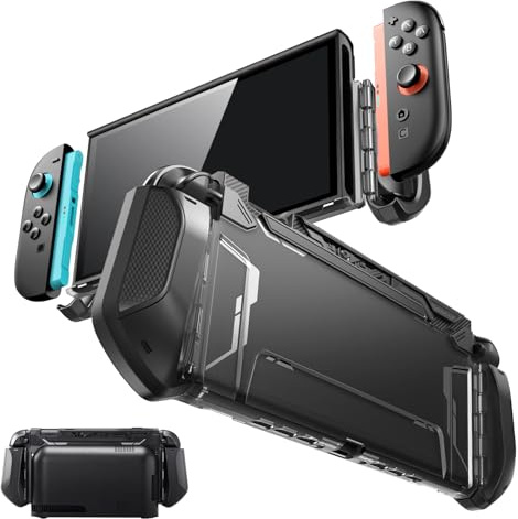 Mumba Dockable for Nintendo Switch 2 Case [2025 Blade Series] TPU Switch 2 Grip Protective Cover, Ergonomic Accessories for Console with Quick-Release Design for Switch 2 Joy Con Controllers (Black)