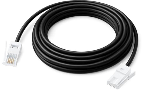 Uvital 3 Meters BT Telephone Wire for Home & Office, Male to Male 6P4C Plug Landline Cable, Black