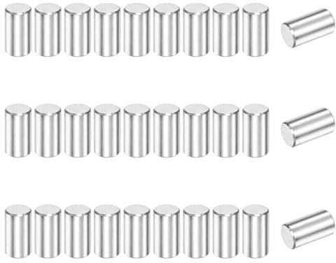 M METERXITY 40-Pack 5 x 10 mm Dowel Pin, 316 Stainless Steel Support Pin Fastener Elements for Metal Devices/Wooden Projects, Cylindrical Shelf Support Pin [Silver Tone]