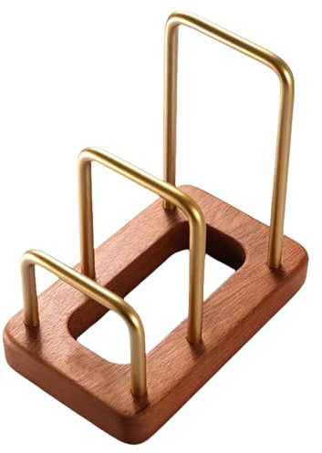 Space Saving Cutting Board Holder with Nonslip Wooden Base Countertop Storage Rack Chopping Board Organiser Stand
