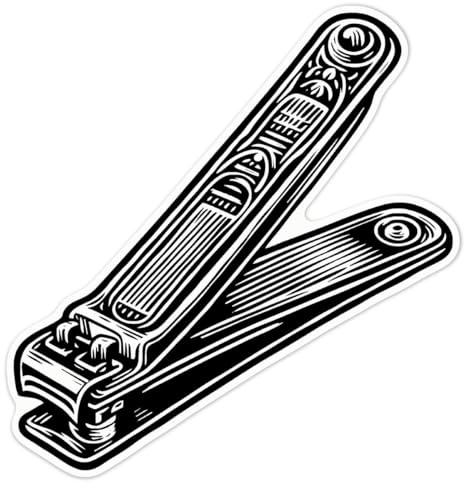 Azeeda 'Nail Clippers' White Premium Vinyl Decal Sticker – Waterproof, Durable & Easy to Apply - Ideal for Car Bumpers, Windows, Bins and More - Large (210mm) (DW00129050)