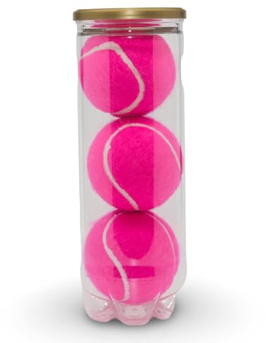 Price's Tube farbige Tennisbälle (1 x 3 Bälle) Typ 2 drucklos, ITF-Standard, hergestellt in Großbritannien, ideal zum Üben, Spielplatz, Kinder und Coaching, Rosa