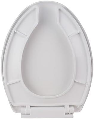 Wttfc Toilettendeckel mit Absenkautomatik oval,Offener Vorderer WC-Sitz,toilettenbrille aus PP weiß belastbar bis 150kg mit Schnellverschluss zum einfachen reinigen,V Shaped