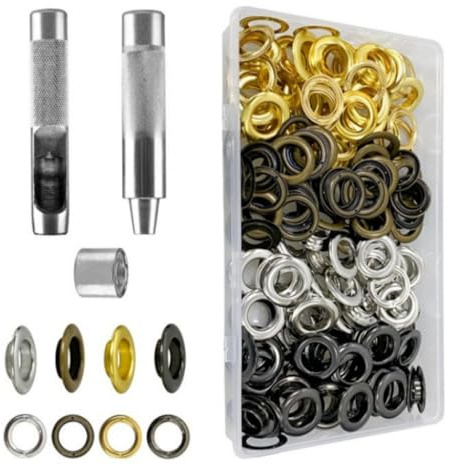 Kits d'outils à œillets pour installation d'œillets, boîte de rangement, kits de perforation d'œillets, kits de réparation d'œillets pour bâche, tissu, œillets décoratifs
