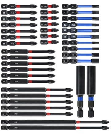 Set Punta Trapano Magnetica | Punte Per Avvitatore Elettrico - 39 Pezzi Punta Trapano Esagonale Antiscivolo Per Lavori Su Tetto Lavorazione Metalli Idraulico Mobili Cartongesso