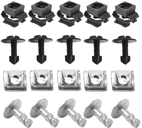 20 Stück Unterfahrschutz Engine Mounting Kit, Unterboden Unterfahrschutz Motorunterbodenabdeckung Befestigung Clips, Getriebeschutz Motorschutz Schrauben Halteklammern Klammer Schraubklammer für Car