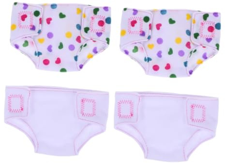 BESPORTBLE Pañales para Muñecas Reutilizables 4 Piezas, Juguetes De Imitación para Niños, Accesorios De Muñeca De Tela Seguros, Ideales para Juegos De Cuidado y Cambio, Set Infantil