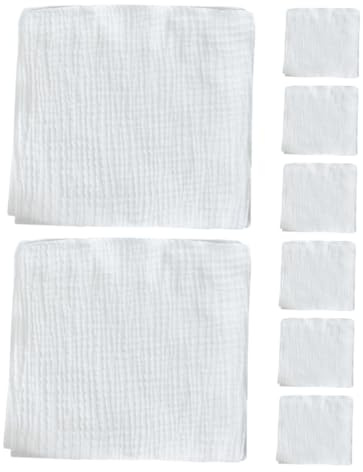 Yardwe Pañales de Tela para Recién Nacidos 8 Piezas Paños de Algodón 43X45 CM Doble Capa Reutilizables y Lavables para Bebés Toallitas para Eructar y Entrenamiento Uso Diario