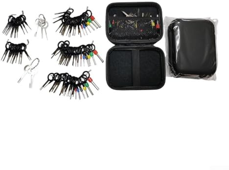 Jotekonoby 60Pcs Terminal Pin Removal Tool Kit for Automotive Wire Harness - Stainless Steel Depinning Tools with O-Ring Handles, Car Wiring Connector Extractor