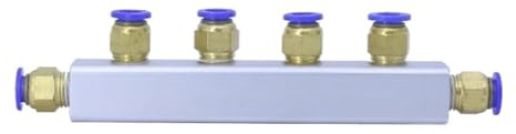 YZWRWRMKTB Juego de Divisor de Bloque de colector neumático de 20 x 20 mm, 8 mm, 4 vías y 7 Puertos