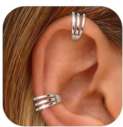 Morfetto öronmuffset för kvinnor utan piercing – 14K guldbelagda öronklämmor falsk helix brosk örhängen för opiercade