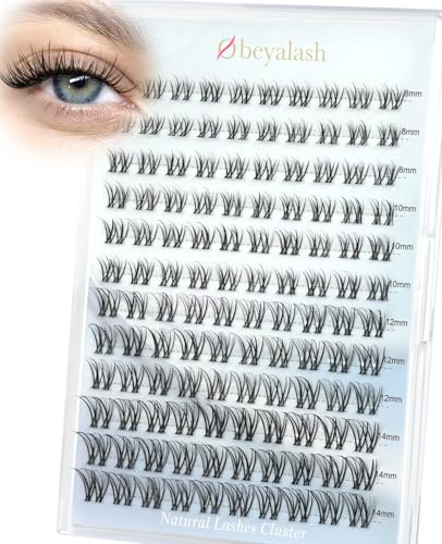 Obeyalash Faux Cils Individuels Naturel Cluster Lashes C Curl Wispy 120Pcs DIY Cils Extension à la Maison Mixte 8mm 10mm 12mm 14mm (M-28)
