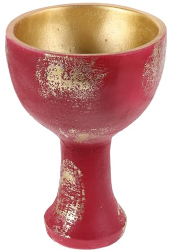 TOGEVAL Coupe du Saint Graal en Résine Artisanale, Calice Religieux 1 Pièce pour Rituels Mystiques, Décoration Intérieure et Accessoire de Cosplay, Figurine de Collection Polyvalente
