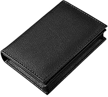 Visitenkartenetui, Visitenkartenetui aus Leder for Herren und Damen, Braun/Schwarz, 7,5 x 2, 11 cm(Black)