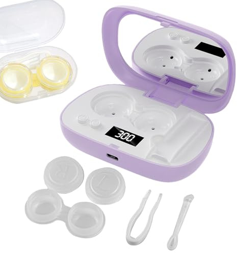 Limpiador Ultrasónico De Lentillas Temporizador Ultrasónico 5 Niveles Con | Estuche Electrónico Para Lentillas Para Diario, Viaje, Hogar, Oficina, Escuela, Cuidado, Acondicionamiento Y Mant
