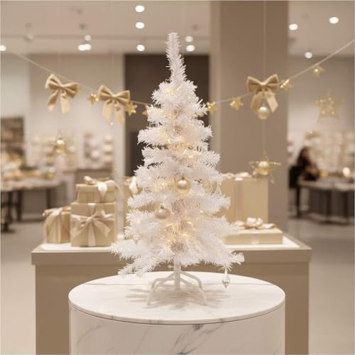 Gravidus künstlicher Weihnachtsbaum Tannenbaum Christbaum 90 cm in weiß inkl. Metallfuß Christbaumständer