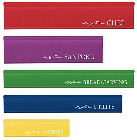Cutlery-Pro Knife Blade Guards Assorted Transparent Jewel Colors, Set of 5, Multicolor