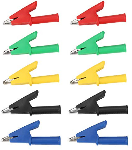 Crocodile Test Clip, Akozon 10pcs P2002 20A Alligator Clips 4mm Banana Jack Crocodile Safety Test Clip For Multimeter 380V