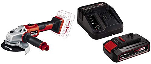 Einhell Smerigliatrice angolare a batteria AXXIO Power XChange Ioni litio 18 V Ø 125 mm 8500 min1 motore senza spazzole Soft Start + 25 Ah Power XChange Batteria